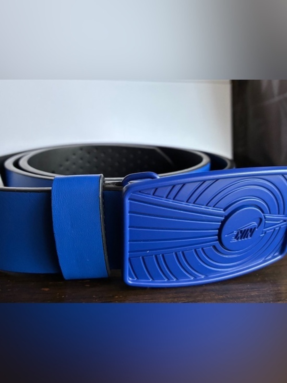 Nike Royal Blue Rubber Buckle Belt, size M